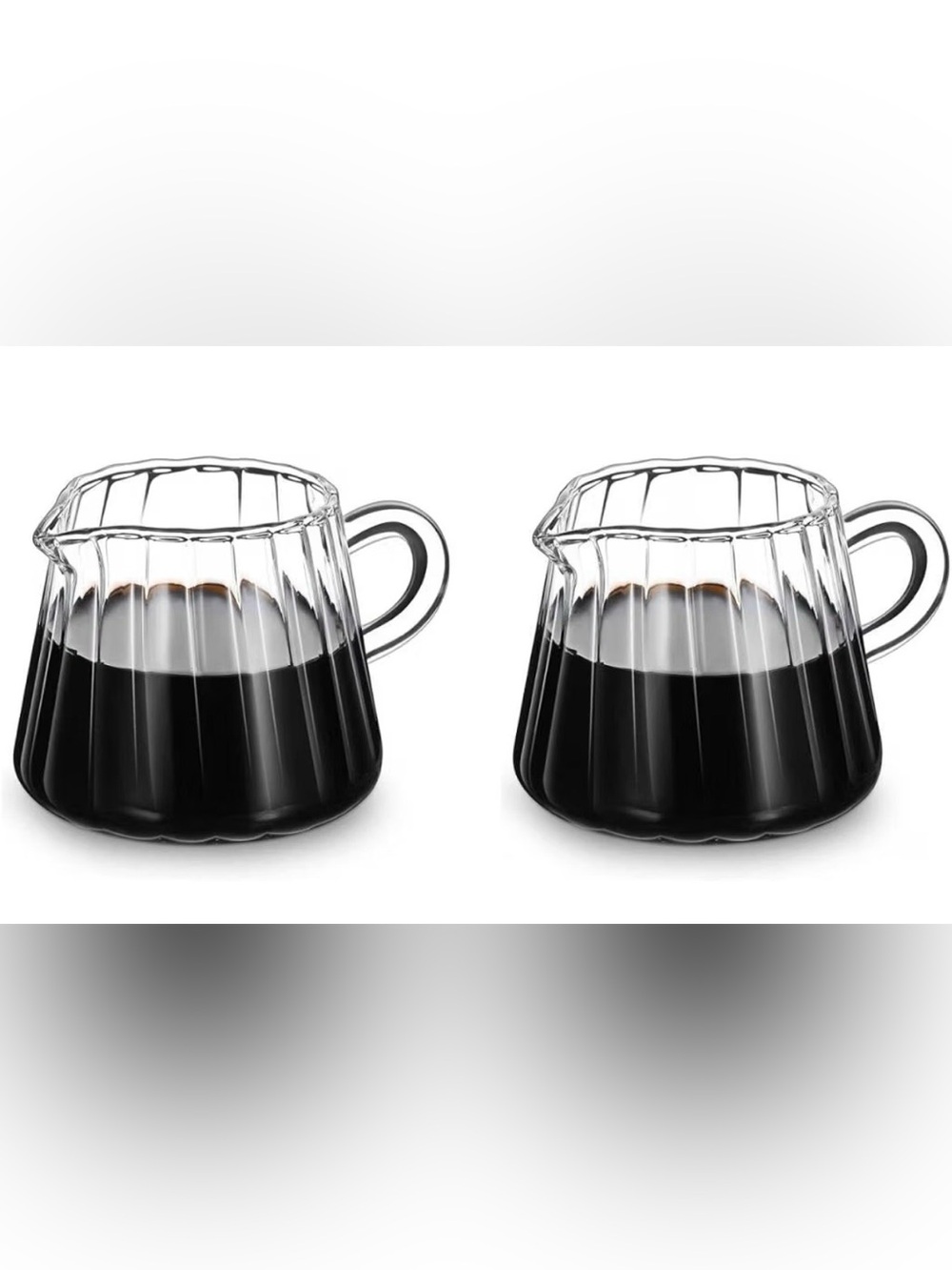 Clear Glass Coffee Server and Creamer Set - Transparent Set Of 2~Coffee Bar NWT